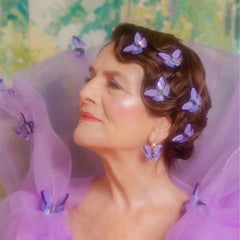 Coucou Suzette Naušnice Purple Butterfly - nakit