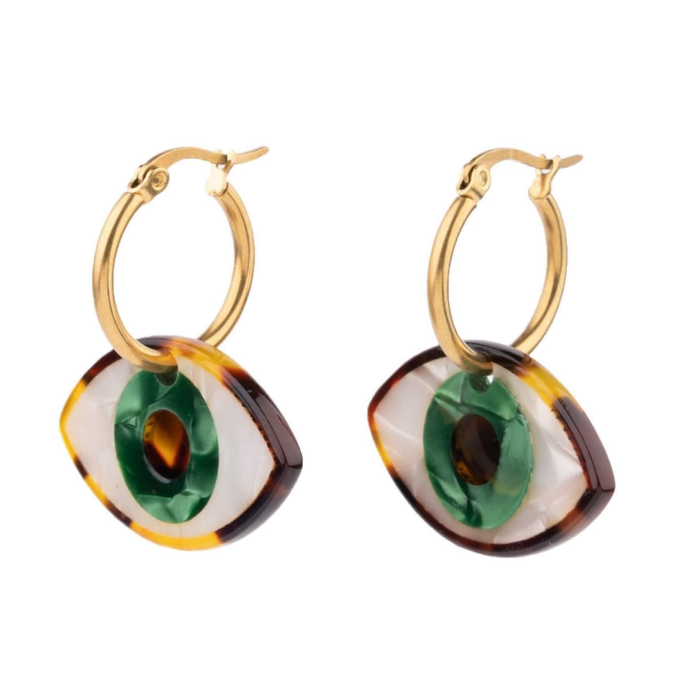 Coucou Suzette Naušnice Green Eye