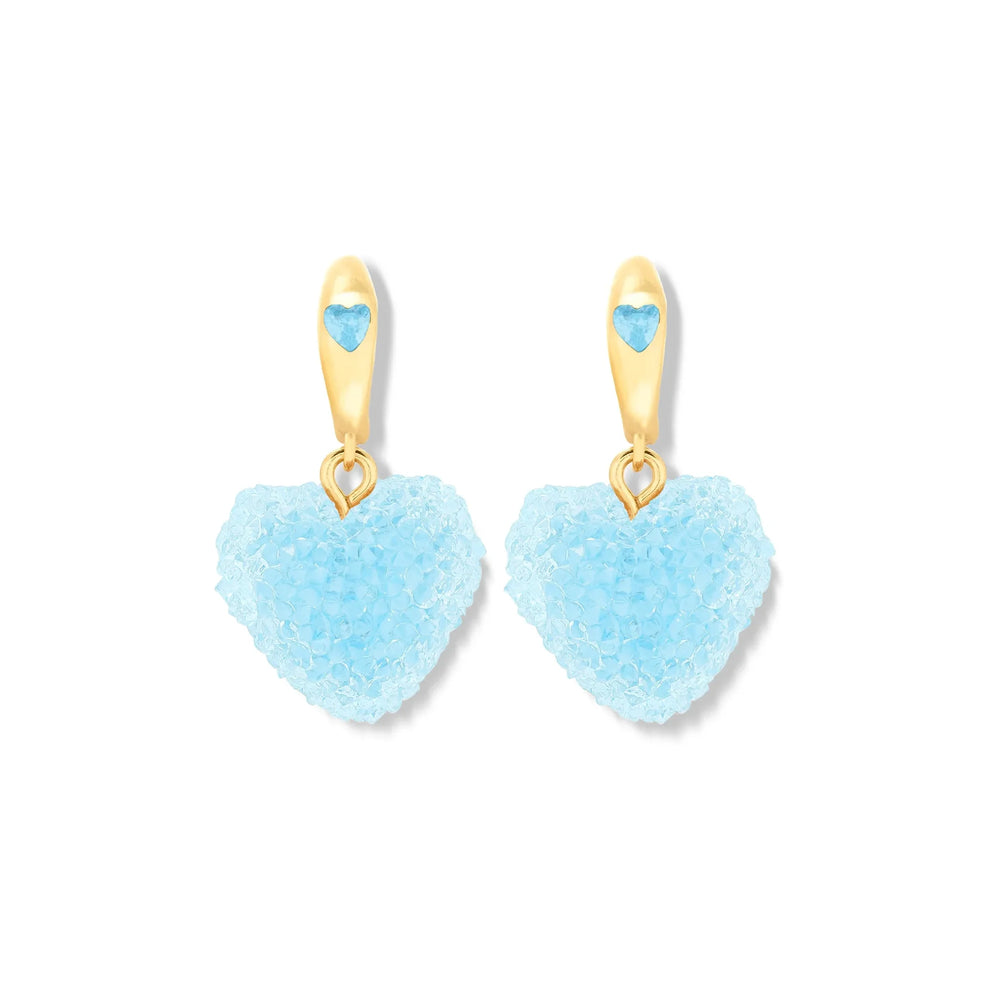Crystal Haze Jelly Heart Mini naušnice - Baby Blue