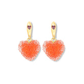 Crystal Haze Jelly Heart Mini naušnice - Watermelon