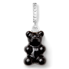 Crystal Haze Nostalgia bear naušnica - Black srebrna
