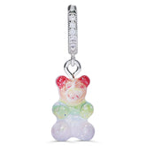 Crystal Haze Nostalgia bear naušnica - Rainbow srebrna