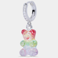 Crystal Haze Nostalgia bear naušnica - Rainbow srebrna | SHARENO