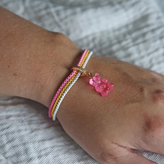 Crystal Haze Nostalgia bear Pave privjesak - Bubblegum pink - privjesci