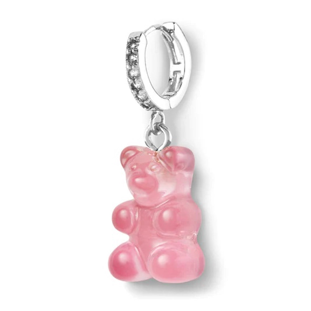 Crystal Haze Nostalgia bear naušnica - Bubblegum srebrna