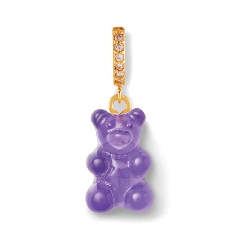 Crystal Haze Nostalgia bear naušnica - Plum