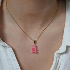 Nostalgia bear privjesak - Bubblegum pink brenda Crystal Haze