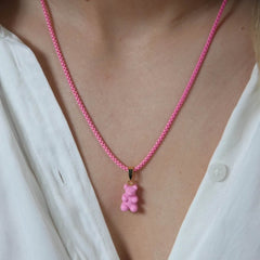 Crystal Haze Nostalgia bear privjesak - Bubblegum pink - privjesci