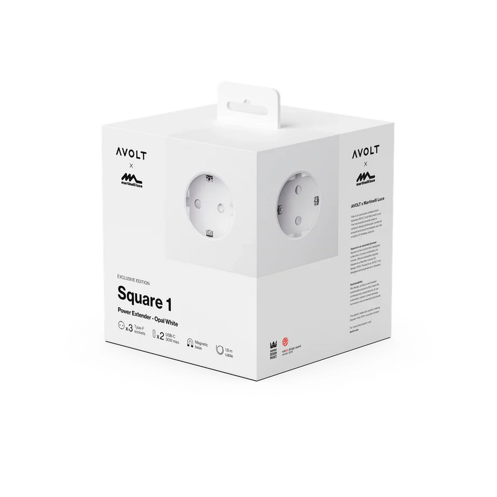 Square 1 Opal White USB-C - 1,8 m Avolt - dodatni prikaz