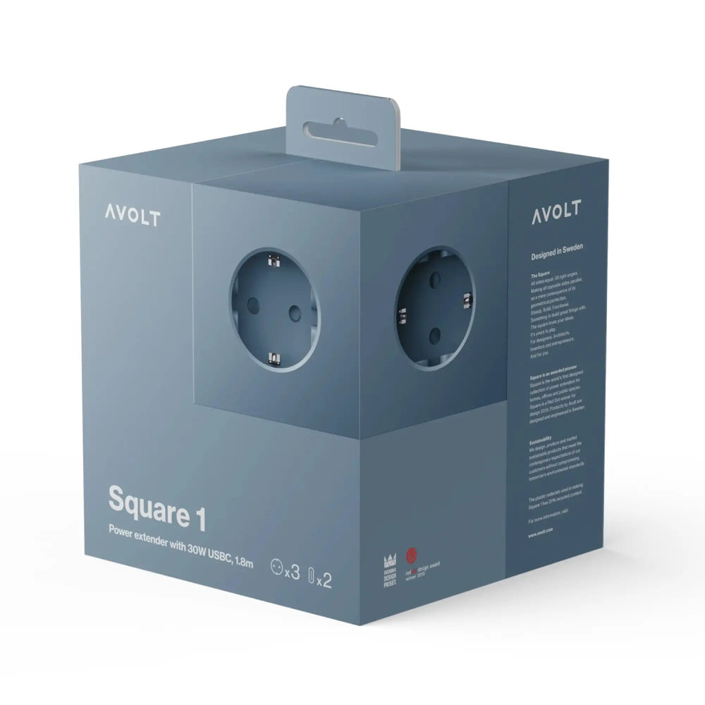 Square 1 Shark Blue USB-C - 1,8 m Avolt - dodatni prikaz
