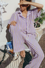 Bongusta Naram Košulja Lilac & Neon Yellow na ženskom modelu