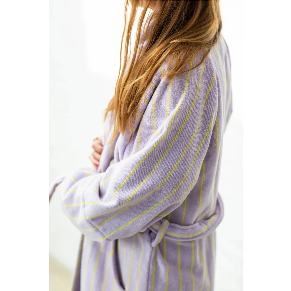 Bongusta Pamučni Kućni ogrtač - Lilac & Neon Yellow | SHARENO