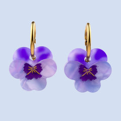 CouCou Suzette Naušnice Purple Pansies | SHARENO