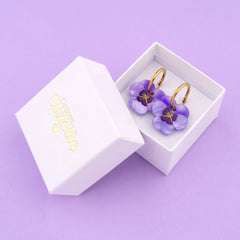 CouCou Suzette Naušnice Purple Pansies - nakit
