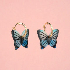 Coucou Suzette Naušnice Blue Butterfly