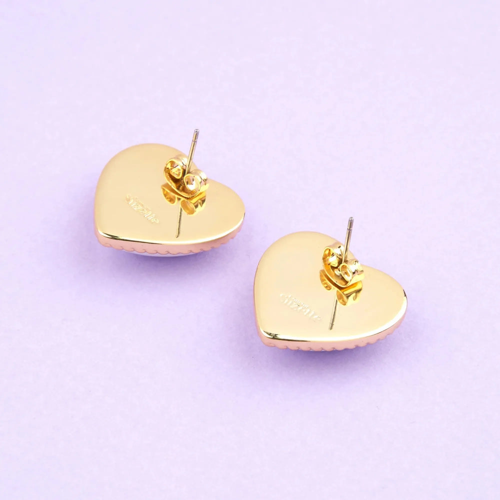 Coucou Suzette Naušnice Pearl Heart - nakit