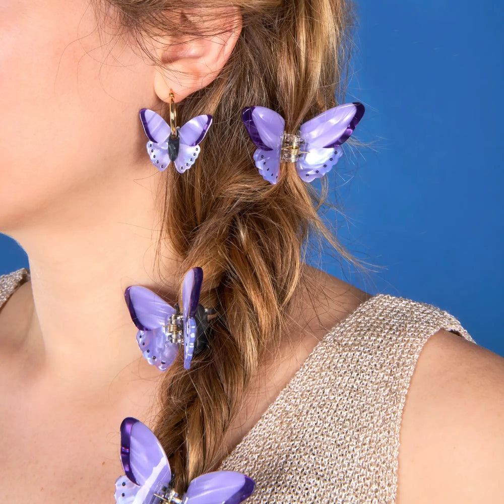 Naušnice Purple Butterfly - nakit - Coucou Suzette - prikaz 6