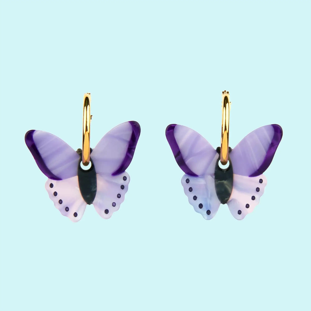 Naušnice Purple Butterfly Coucou Suzette - dodatni prikaz