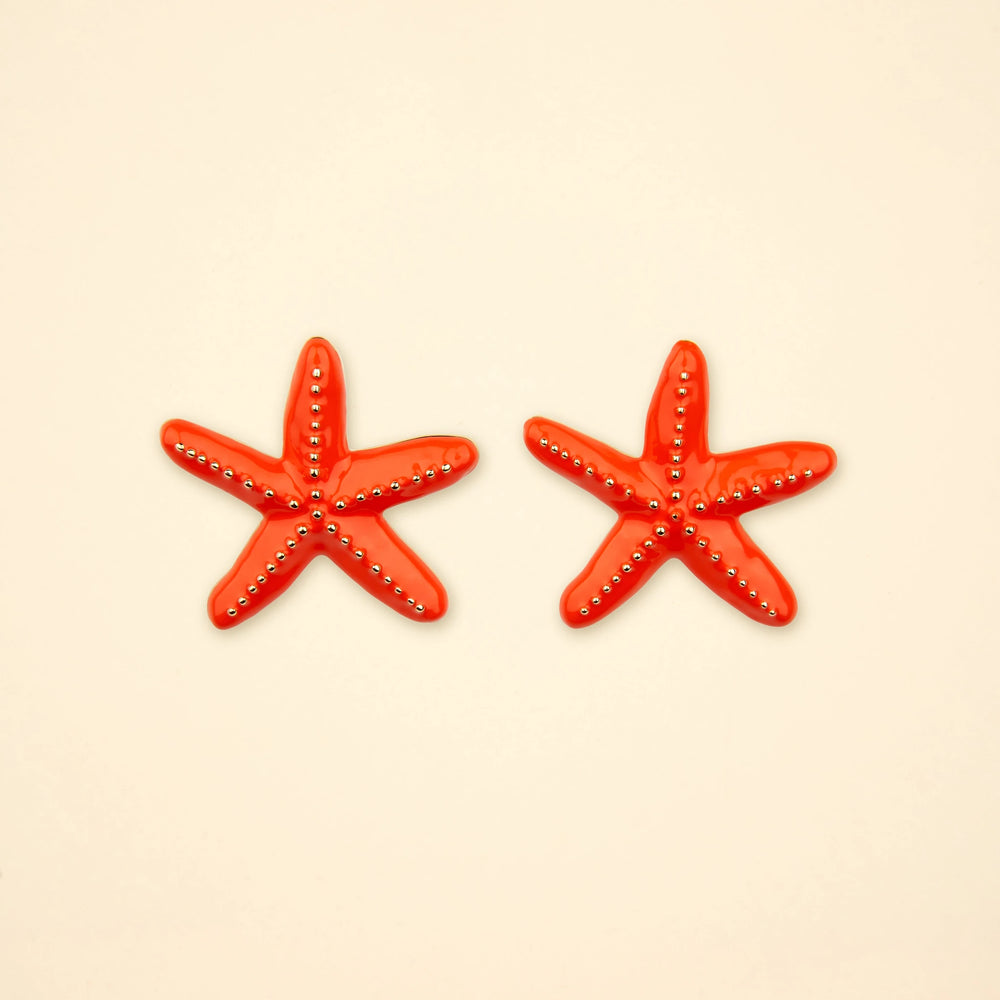 Coucou Suzette Naušnice Metal Starfish - prikaz izbliza