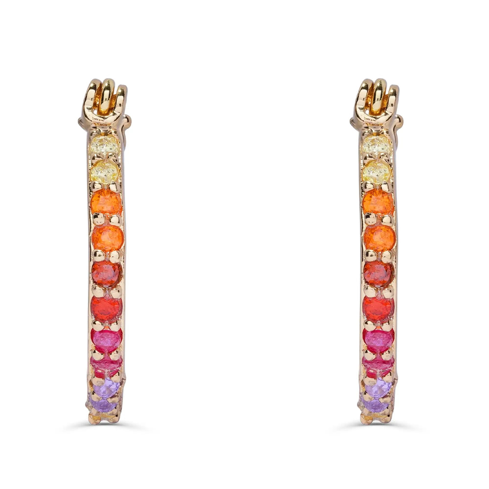 Crystal Haze Mini ring naušnice - Rainbow