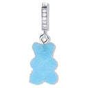 Crystal Haze Nostalgia bear Fizzy naušnica - Blueberry srebrna