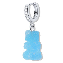 Crystal Haze Nostalgia bear Fizzy naušnica - Blueberry srebrna | SHARENO
