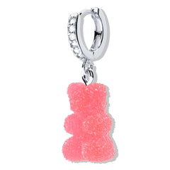 Nostalgia bear Fizzy naušnica - Cherry srebrna brenda Crystal Haze