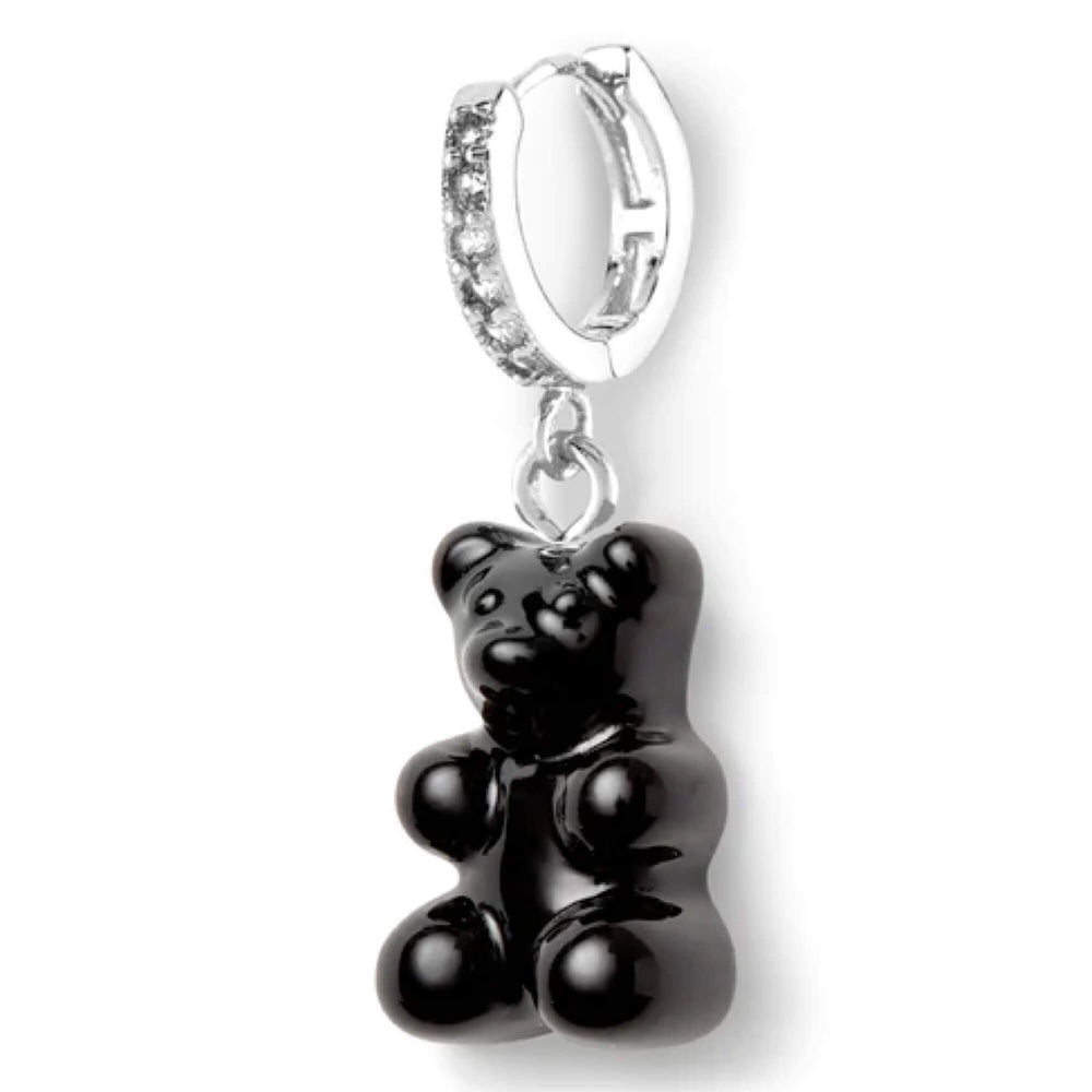 Nostalgia bear naušnica - Black srebrna brenda Crystal Haze