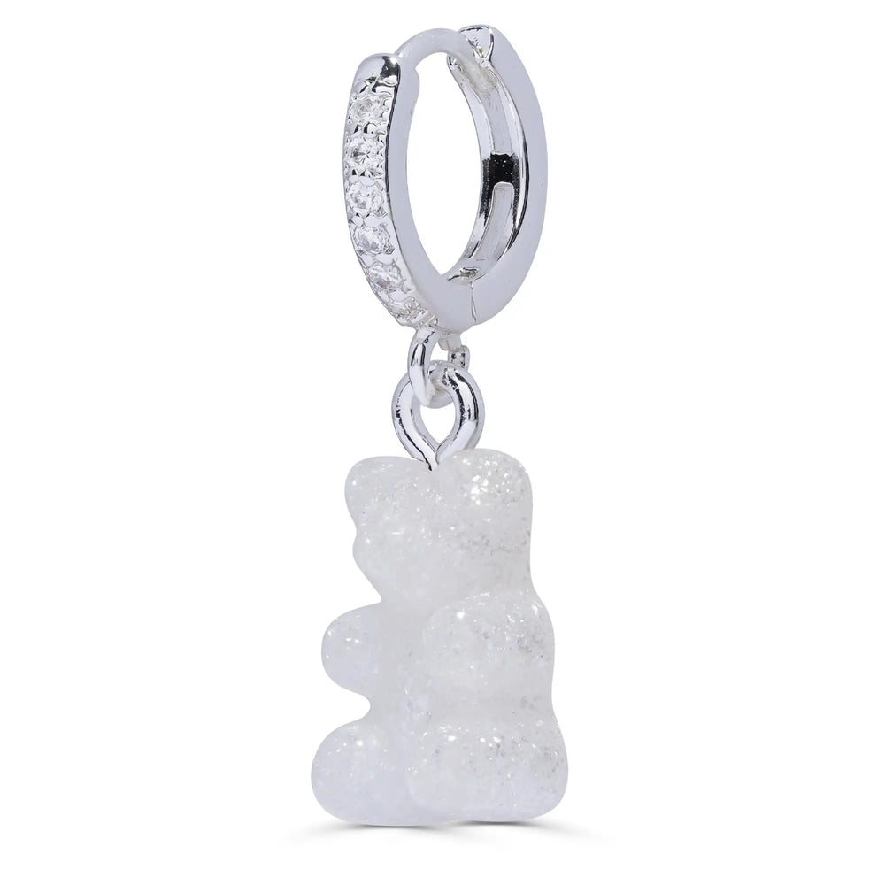 Nostalgia bear naušnica - Glittery srebrna brenda Crystal Haze