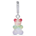 Crystal Haze Nostalgia bear naušnica - Rainbow srebrna