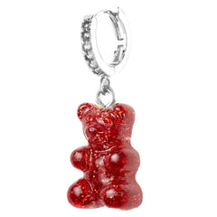 Nostalgia bear naušnica - Red Velvet srebrna brenda Crystal Haze