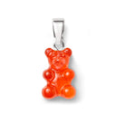 Crystal Haze Nostalgia Bear Pendant - Jelly Red Silver