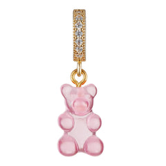 Crystal Haze Nostalgia bear Pave privjesak - Bubblegum pink