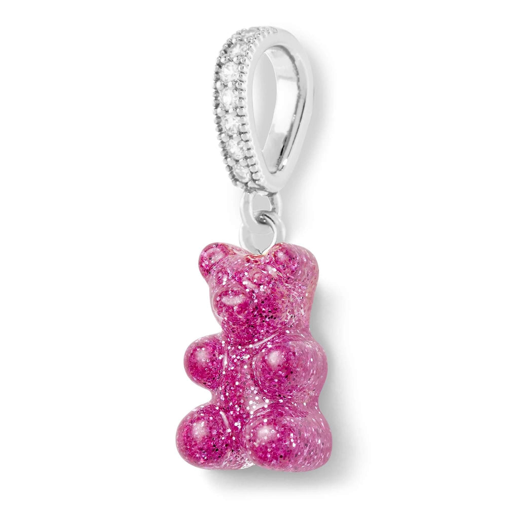 Nostalgia bear Pave privjesak - Magenta srebrni brenda Crystal Haze