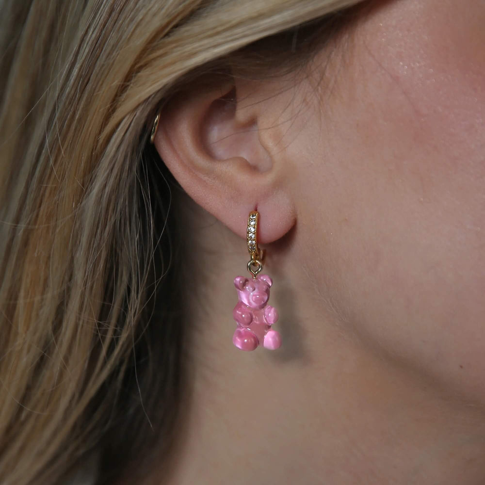 Nostalgia bear naušnica - Bubblegum pink brenda Crystal Haze