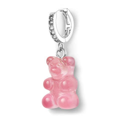Crystal Haze Nostalgia bear naušnica - Bubblegum srebrna