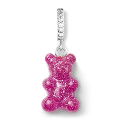 Nostalgia bear naušnica - Magenta srebrna brenda Crystal Haze
