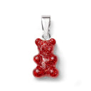 Crystal Haze Nostalgia Bear Pendant - Red Velvet Silver