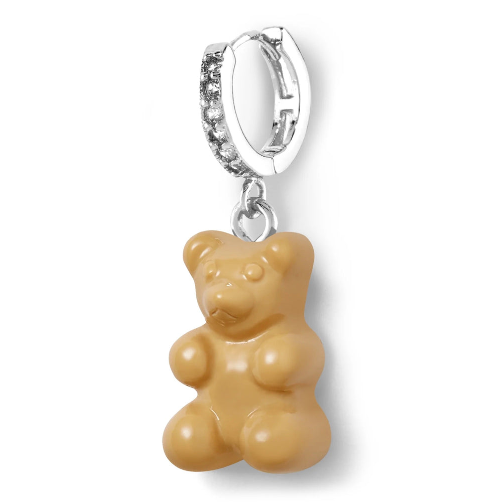 Crystal Haze Nostalgia bear naušnica - Salt Caramel srebrna